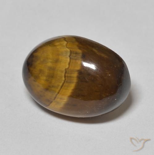 5.85 ct Brown Tiger's Eye Stone, Natural Tiger's Eye in Oval Cabochon Shape for Sale