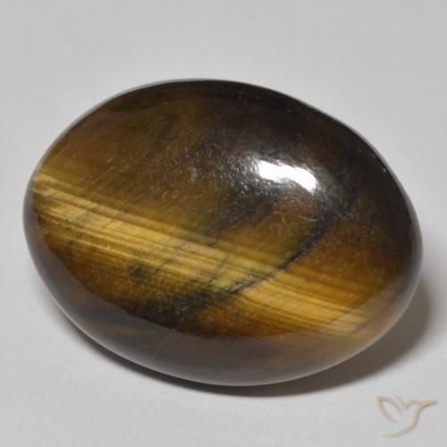 24.06 ct Brown Tiger's Eye Stone, Natural Tiger's Eye in Oval Cabochon Shape for Sale
