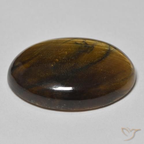 Tiger's Eye Gemstone in 25 x 18 mm (calibrated) Size for Sale, Tiger's Eye Stone in Warm Brown Color