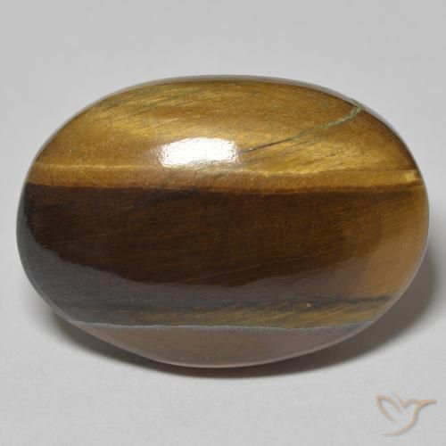 30.36ct Natural Yellowish Brown Tiger's Eye, Oval, Opaque