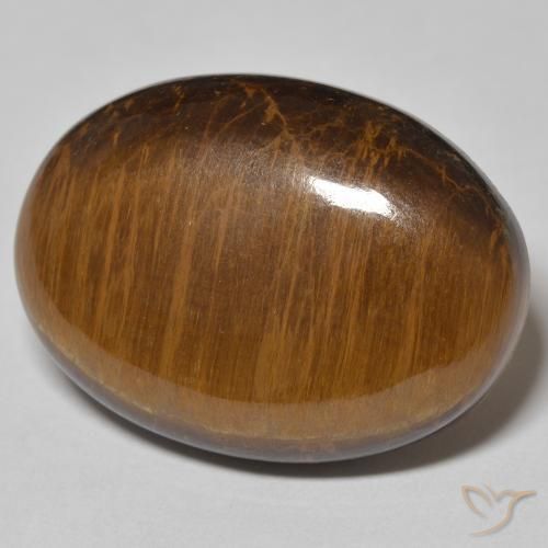 28.66 ct Brown Tiger's Eye Stone, Natural Tiger's Eye in Oval Cabochon Shape for Sale