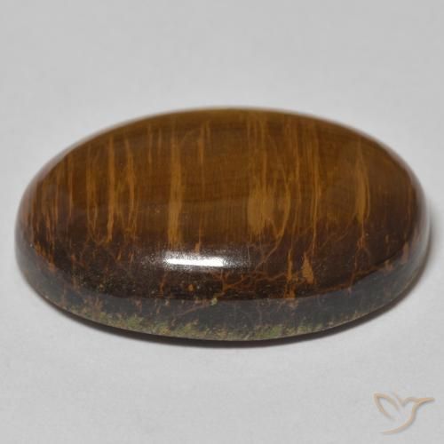 Tiger's Eye Gemstone in 25 x 18 mm (calibrated) Size for Sale, Tiger's Eye Stone in Medium Brown Color
