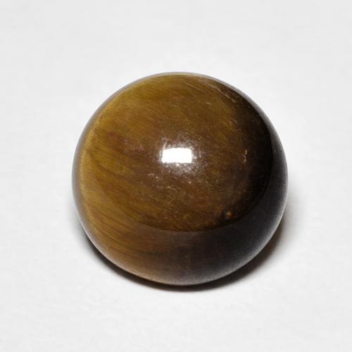 4.17 ct Brown Tiger's Eye Stone, Natural Tiger's Eye in Round Cabochon Shape for Sale
