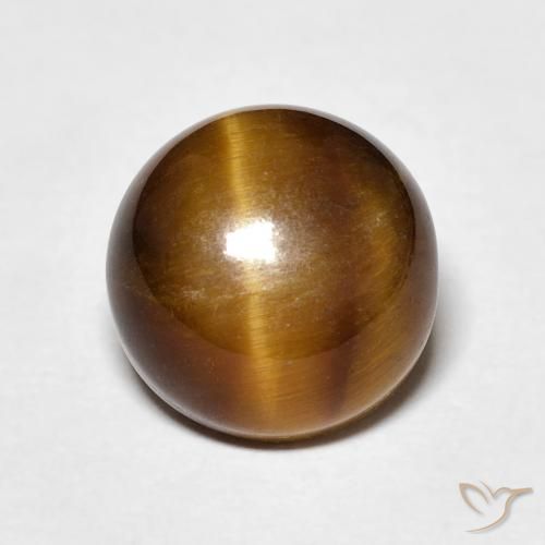 4.24ct Natural Medium Brown Tiger's Eye, Round, Opaque