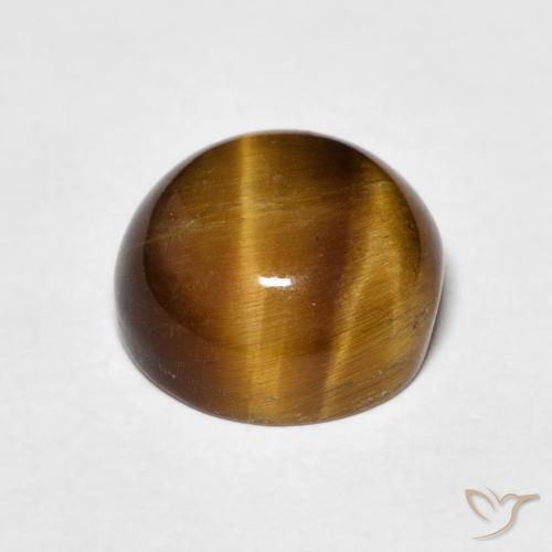 Tiger's Eye Gemstone in 10 mm (calibrated) Size for Sale, Tiger's Eye Stone in Medium Brown Color