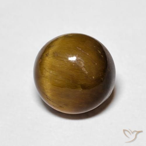 2.33 ct Brown Tiger's Eye Stone, Natural Tiger's Eye in Round Cabochon Shape for Sale