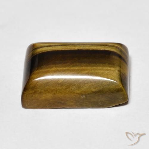 Tiger's Eye Gemstone in 14.3 x 10.4 mm Size for Sale, Tiger's Eye Stone in Golden Brown Color