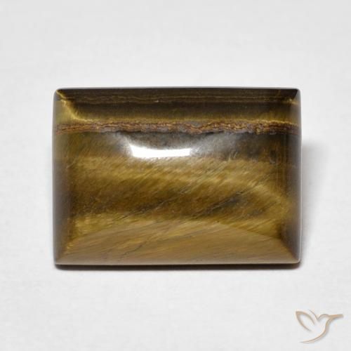 7.07ct Natural Medium Light-Brown Tiger's Eye, Baguette, Opaque
