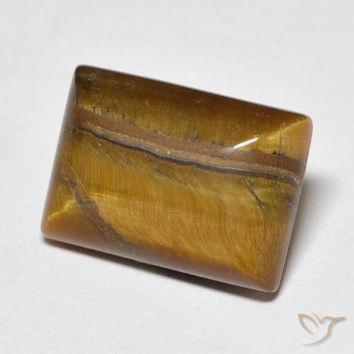 7.46 ct Brown Tiger's Eye Stone, Natural Tiger's Eye in Baguette Cabochon Shape for Sale