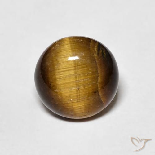 1.71ct Natural Medium Brown Tiger's Eye, Round, Opaque