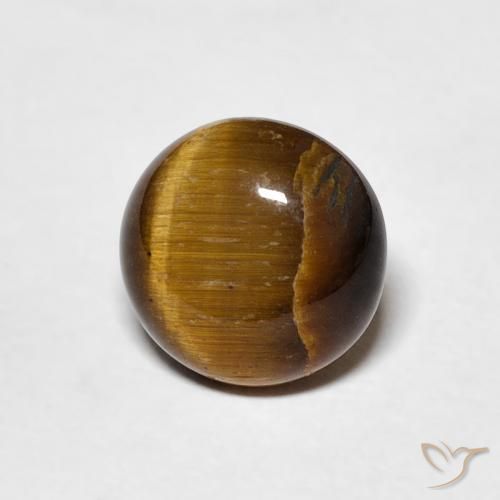 1.71 ct Brown Tiger's Eye Stone, Natural Tiger's Eye in Round Cabochon Shape for Sale