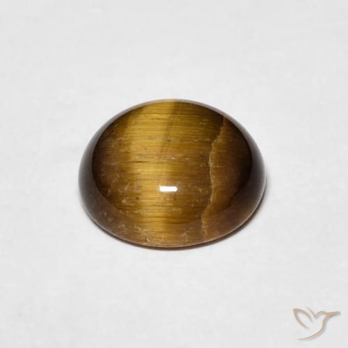 Tiger's Eye Gemstone in 8 mm (calibrated) Size for Sale, Tiger's Eye Stone in Medium Brown Color