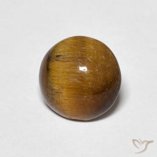 1.50 ct Brown Tiger's Eye Stone, Natural Tiger's Eye in Round Cabochon Shape for Sale