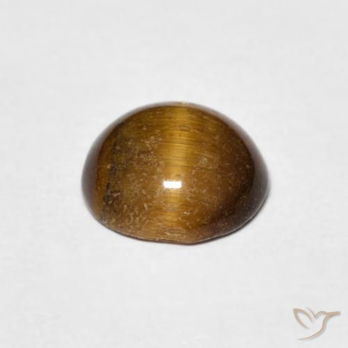 Tiger's Eye Gemstone in 8 mm (calibrated) Size for Sale, Tiger's Eye Stone in Medium Brown Color