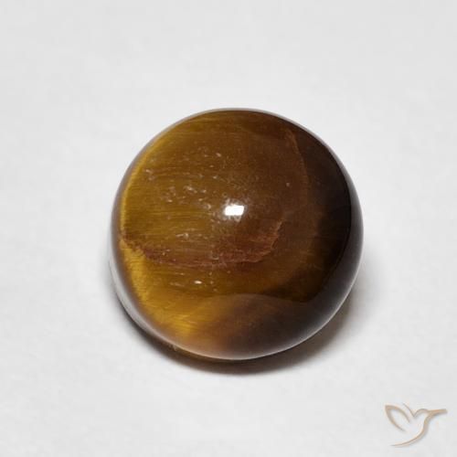 2.20 ct Brown Tiger's Eye Stone, Natural Tiger's Eye in Round Cabochon Shape for Sale