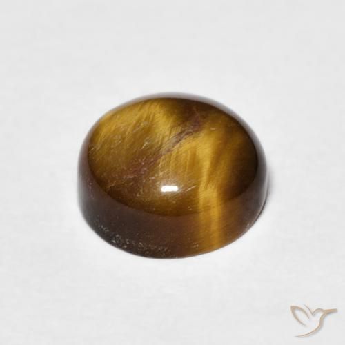 Tiger's Eye Gemstone in 8 mm (calibrated) Size for Sale, Tiger's Eye Stone in Medium Brown Color