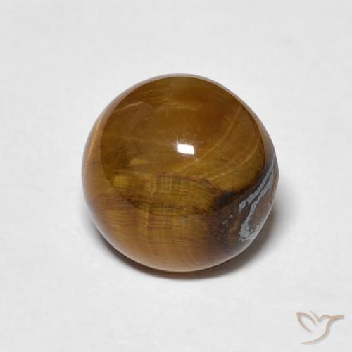 2.13 ct Brown Tiger's Eye Stone, Natural Tiger's Eye in Round Cabochon Shape for Sale