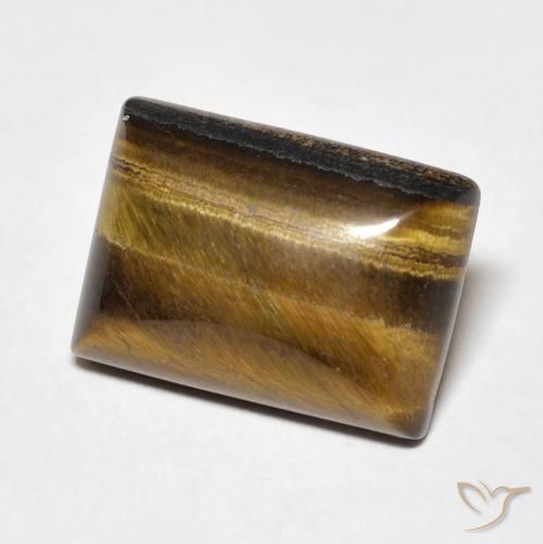 7.83 ct Brown Tiger's Eye Stone, Natural Tiger's Eye in Baguette Cabochon Shape for Sale