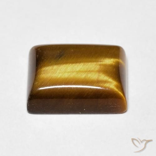 Tiger's Eye Gemstone in 12 x 10 mm (calibrated) Size for Sale, Tiger's Eye Stone in Yellowish Brown Color