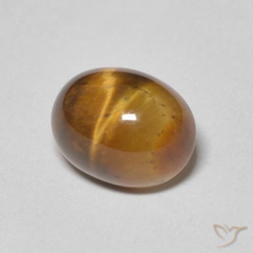 2.64 ct Brown Tiger's Eye Stone, Natural Tiger's Eye in Oval Cabochon Shape for Sale