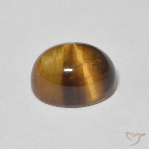 Tiger's Eye Gemstone in 9 x 7 mm (calibrated) Size for Sale, Tiger's Eye Stone in Warm Brown Color