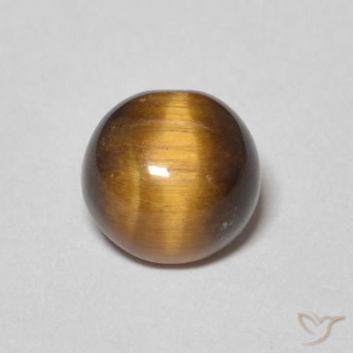 1.32ct Natural Gingerbread Brown Tiger's Eye, Round, Opaque