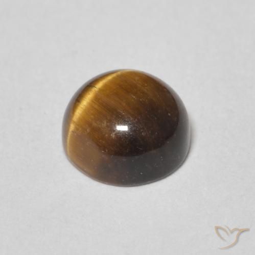 Tiger's Eye Gemstone in 6.5 mm (calibrated) Size for Sale, Tiger's Eye Stone in Gingerbread Brown Color