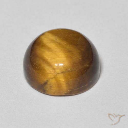 Tiger's Eye Gemstone in 10 mm (calibrated) Size for Sale, Tiger's Eye Stone in Warm Brown Color