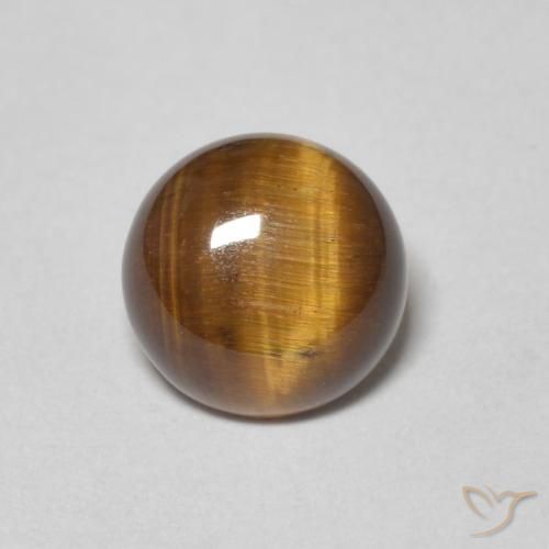 1.24ct Natural Warm Brown Tiger's Eye, Round, Opaque