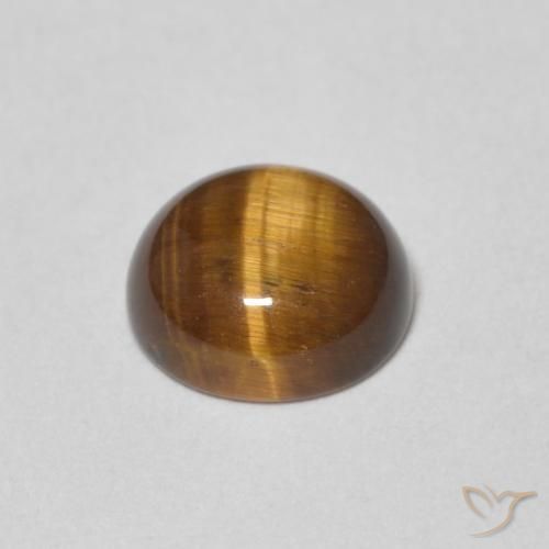 Tiger's Eye Gemstone in 7 mm (calibrated) Size for Sale, Tiger's Eye Stone in Warm Brown Color