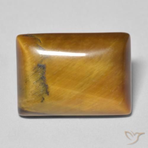 12.19ct Natural Yellowish Brown Tiger's Eye, Baguette, Opaque