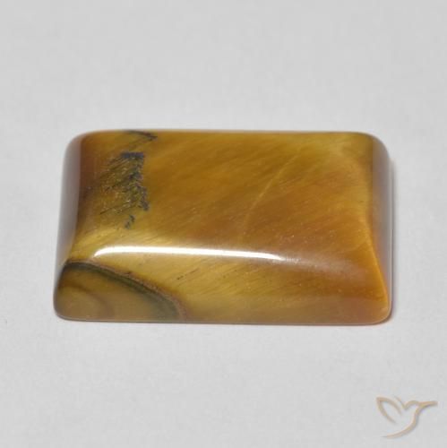 Tiger's Eye Gemstone in 18 x 13 mm (calibrated) Size for Sale, Tiger's Eye Stone in Yellowish Brown Color