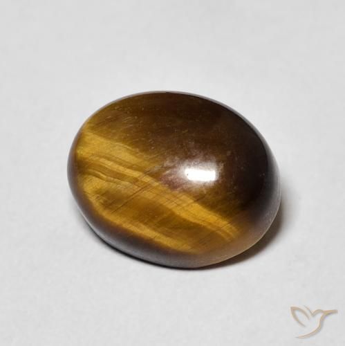 3.08 ct Brown Tiger's Eye Stone, Natural Tiger's Eye in Oval Cabochon Shape for Sale
