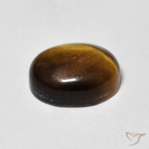 Tiger's Eye Gemstone in 10 x 8 mm (calibrated) Size for Sale, Tiger's Eye Stone in Warm Brown Color