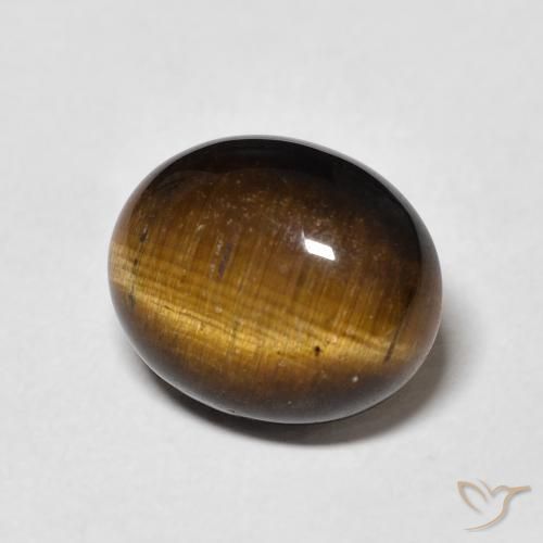 4.79 ct Brown Tiger's Eye Stone, Natural Tiger's Eye in Oval Cabochon Shape for Sale