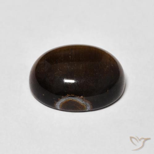Tiger's Eye Gemstone in 12 x 10 mm (calibrated) Size for Sale, Tiger's Eye Stone in Yellowish Brown Color