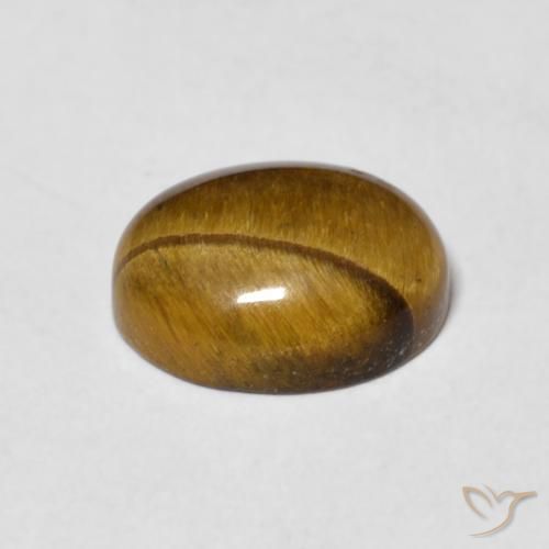 Tiger's Eye Gemstone in 10 x 8 mm (calibrated) Size for Sale, Tiger's Eye Stone in Gingerbread Brown Color