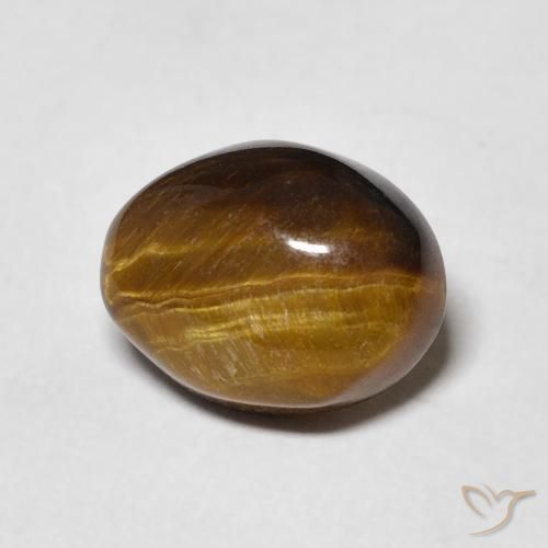 3.30 ct Brown Tiger's Eye Stone, Natural Tiger's Eye in Oval Cabochon Shape for Sale