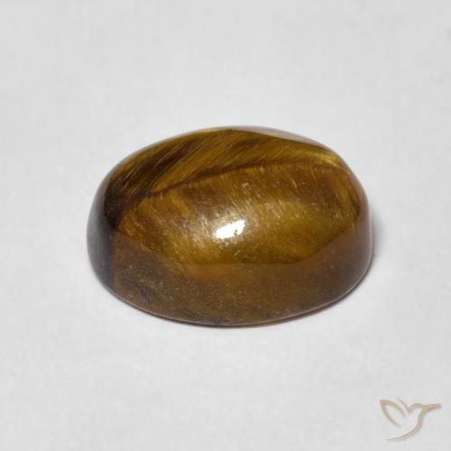 Tiger's Eye Gemstone in 10.5 x 8.1 mm Size for Sale, Tiger's Eye Stone in Medium Brown Color
