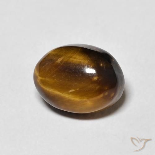 4.27 ct Brown Tiger's Eye Stone, Natural Tiger's Eye in Oval Cabochon Shape for Sale