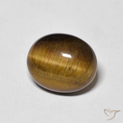 3.79 ct Brown Tiger's Eye Stone, Natural Tiger's Eye in Oval Cabochon Shape for Sale