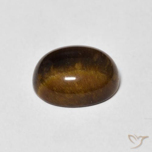 Tiger's Eye Gemstone in 11 x 9 mm (calibrated) Size for Sale, Tiger's Eye Stone in Medium Brown Color