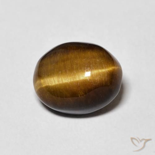 4.61ct Natural Warm Brown Tiger's Eye, Oval, Opaque
