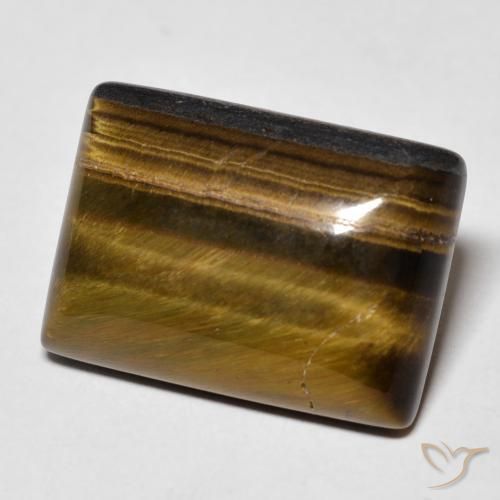 15.09 ct Brown Tiger's Eye Stone, Natural Tiger's Eye in Baguette Cabochon Shape for Sale