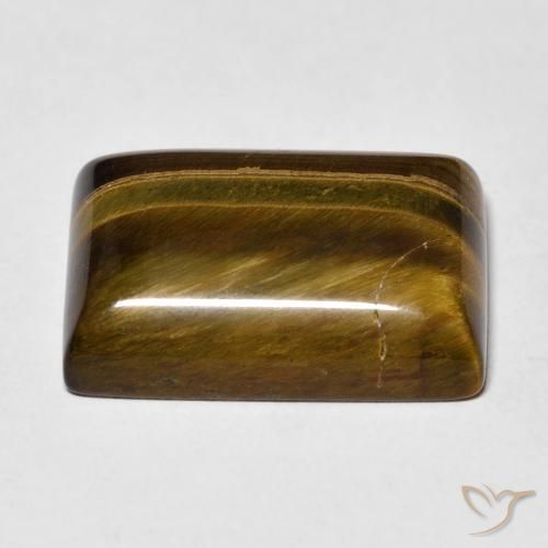 Tiger's Eye Gemstone in 18 x 13 mm (calibrated) Size for Sale, Tiger's Eye Stone in Yellowish Brown Color