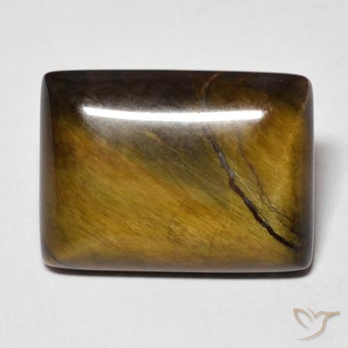12.60ct Natural Yellowish Brown Tiger's Eye, Baguette, Opaque