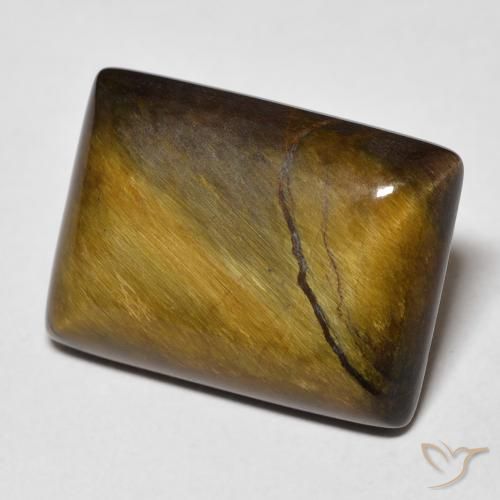 12.60 ct Brown Tiger's Eye Stone, Natural Tiger's Eye in Baguette Cabochon Shape for Sale
