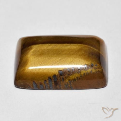 Tiger's Eye Gemstone in 18 x 13 mm (calibrated) Size for Sale, Tiger's Eye Stone in Medium Light-Brown Color