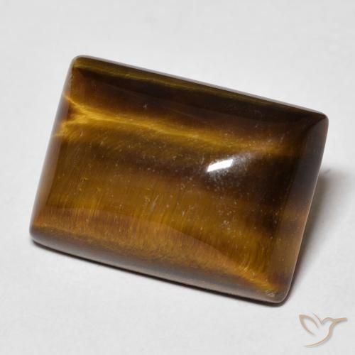 12.65 ct Brown Tiger's Eye Stone, Natural Tiger's Eye in Baguette Cabochon Shape for Sale