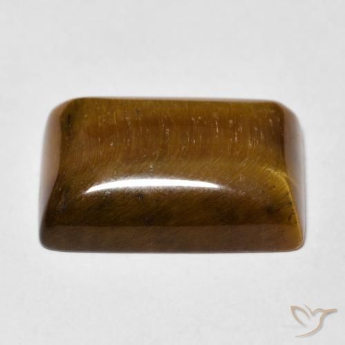 Tiger's Eye Gemstone in 18 x 13 mm (calibrated) Size for Sale, Tiger's Eye Stone in Warm Brown Color